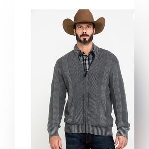 MOONSHINE SPIRIT MEN'S DEARPOINT FULL ZIP CABLE KNIT SWEATER CARDIGAN